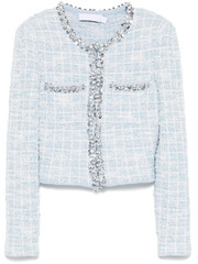 Female beige knitted sweater on white marble background, top view flat lay. Fashion Lady Clothes Set: Trendy and Cozy Knit Jumper with Autumn Accessories. Female fashion