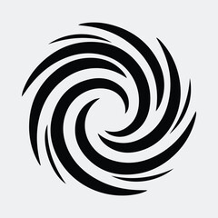 Silhouette circular swirl abstract design element minimalist style Vector illustration