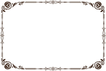 Elegant Floral Vintage Gold Frame for Wedding Invitation Design