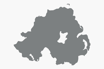 Vector graphic artwork suitable for print and web containing flat detailed map of NORTHERN IRELAND