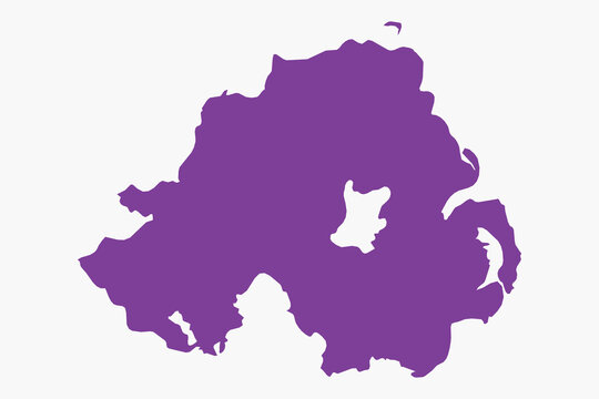 Vector graphic artwork suitable for print and web containing flat detailed map of NORTHERN IRELAND