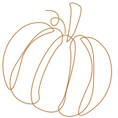 pumpkin brown line art vector hand drawn illustration