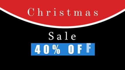 Christmas Sale 40% Off Banner Design – Holiday Discount Promotion on Black and Red Background