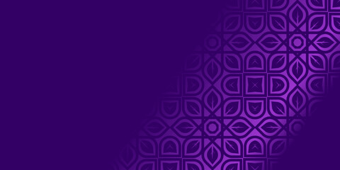 purple background with floral ornament, Vibrant, Purple Floral Geometric Pattern Background, Seamless Leaf Mandala Design Vector, Modern Islamic Art Wallpaper in Violet Hues