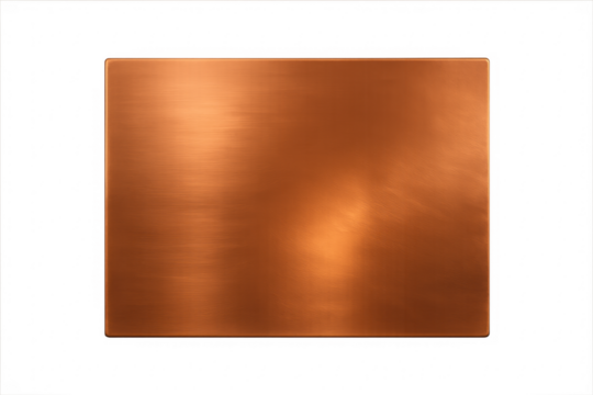 Brushed copper metal plate on transparent background - Powered by Adobe