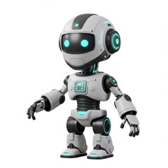 Friendly Robot Character with Futuristic Design for Children's Themes