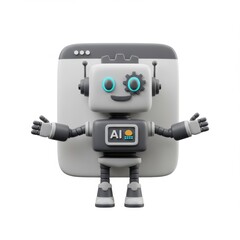 Friendly Robot Character With AI Theme and Modern Design Elements