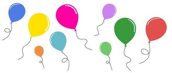 seamless pattern with colorful balloons on white background