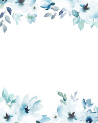 Watercolor floral template for wedding cards, invitations, Easter, birthday