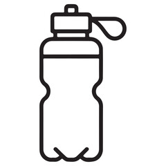 Black bottle icon line art