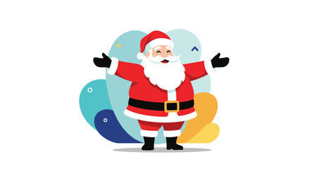 Jolly Santa Claus Spreading Holiday Cheer with Open Arms.