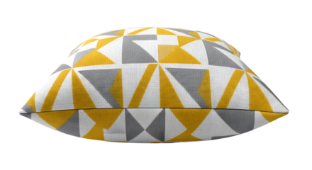 Bantal Geometris Kuning Abu abu