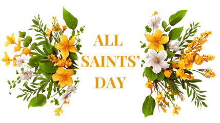 All saints' day with floral arrangement