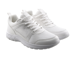 White athletic shoes, lace-up style