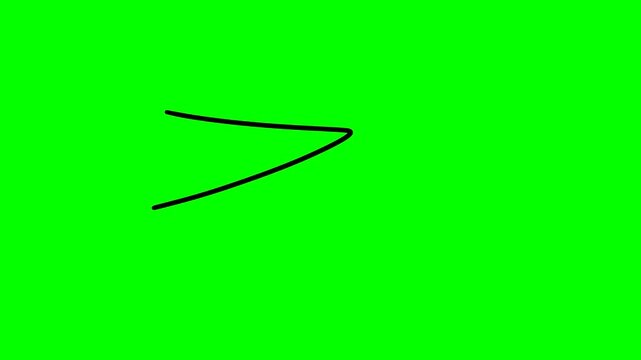 Animated Black Up-Down Bouncing Arrow Drawing on Green Screen