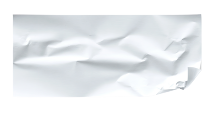 Crumpled white rectangular sheet