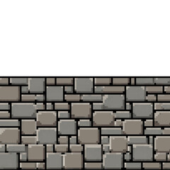 Fototapeta premium Pixelated Stone Wall Boundary