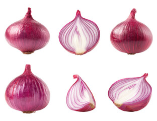 Red onion halves and wholes