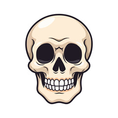 Obraz premium Cute cartoon skull with big eyes and smiling mouth