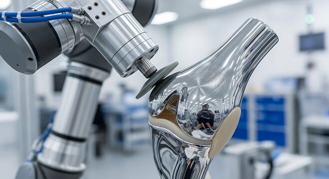 Precision Robotics Manufacturing a Medical Knee Implant