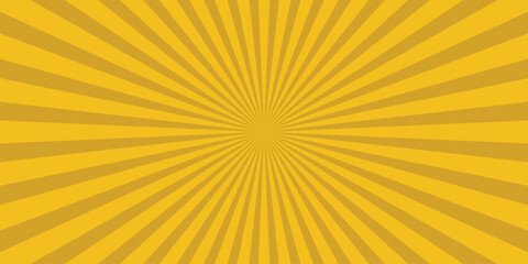 Bright Yellow and Gold Sunburst Radial Burst Pattern Background Graphic Design Element vector illustration
