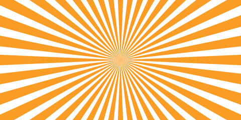 Vibrant Orange and White Sunburst Radial Burst Pattern Background Graphic Design Element vector illustration
