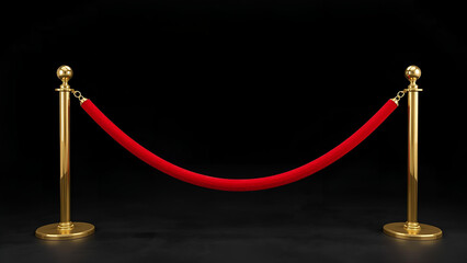 Luxury velvet rope barrier for exclusive events vip access red carpet stanchion set.Elegant gold stanchions with a plush red velvet rope define exclusive areas and create a VIP atmosphere.