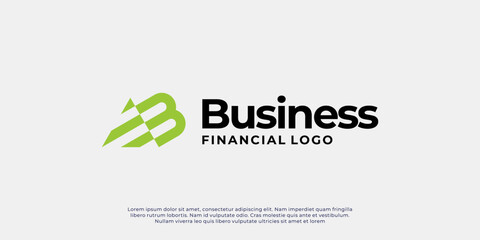 Initial B finance charts Logo vector