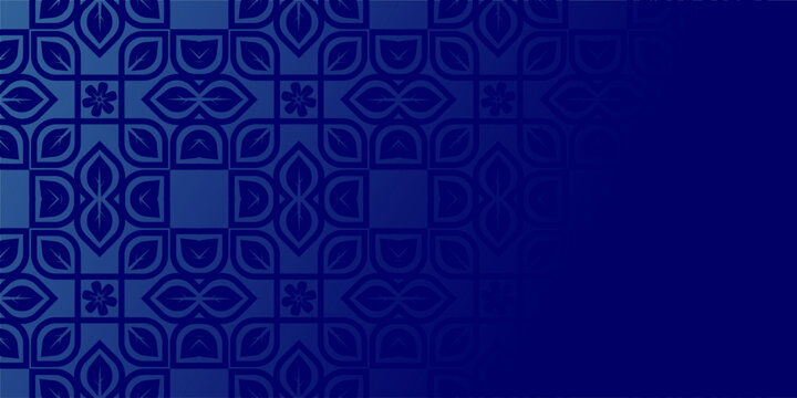 Deep Blue Ornamental Seamless Pattern Background, Dark Indigo Geometric Mandala Vector Design, Elegant Navy Blue Moroccan Style Abstract Wallpaper