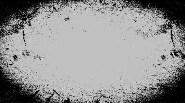 Fond anim&eacute; en boucle au style ovale grunge avec effet bichromie gris et noir	
