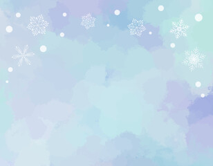 雪が降る綺麗なフレーム素材　青