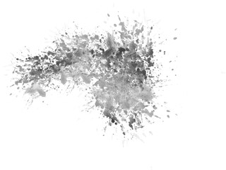 Gray Paint Splatter Watercolor Texture Shape Backdrop on Transparent Background