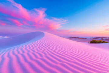 Naklejka na ściany i meble Ethereal Serene Desert Sunset With Pastel Hues