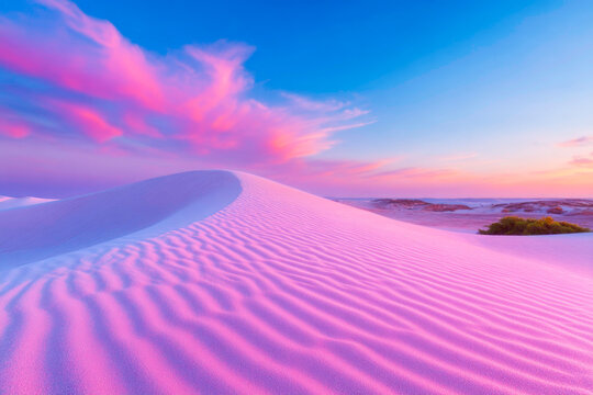 Ethereal Serene Desert Sunset With Pastel Hues