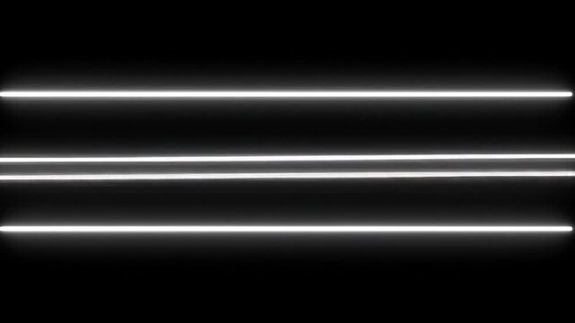 Two White Neon Light Bars Glowing Against a Black Background With Soft Halo Effect.