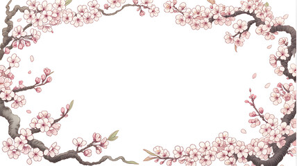 Fototapeta premium frame with pink flowers