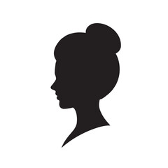 Profile silhouette of a beautiful young woman