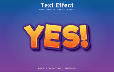 Editable Yes 3d text effect in Illustrator © Avro