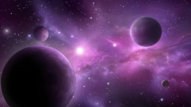 Cosmic display planets and nebulae in a swirling galaxy of stars and light
