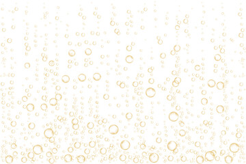 Underwater fizzing air bubbles., cold orange juice.