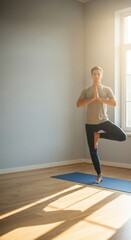 Obraz premium Mindfulness and peaceful meditation for international stress awareness day celebration