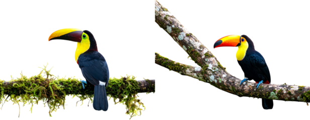  Colorful Toucan Perched on Branch in Lush Jungle