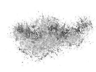 Gray Paint Splatter Watercolor Texture Shape Backdrop on Transparent Background