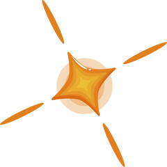 Cartoon Sunburst Explosion With Orange Yellow Colors And Radial Streaks On Transparent Background