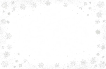 png winter snowflake banner with elegant gold and silver frame, holiday greeting pattern, festive decoration, postcard template, and merry christmas illustration