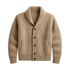 Fototapeta premium PNG Cozy beige knitted cardigan.