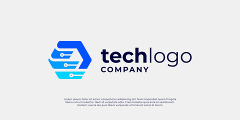 Abstract symbol logo for business technology.