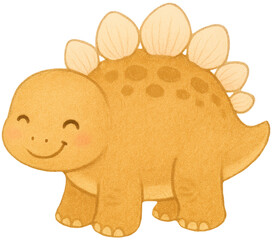 Obraz premium Cute Baby Stegosaurus Dinosaur Illustration