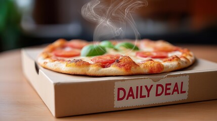 Steaming Pepperoni Pizza on Deal Box