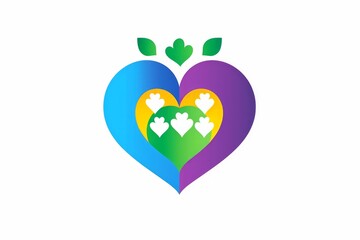 Heart shaped logo promoting environmental awareness and eco friendly practices